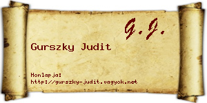 Gurszky Judit névjegykártya